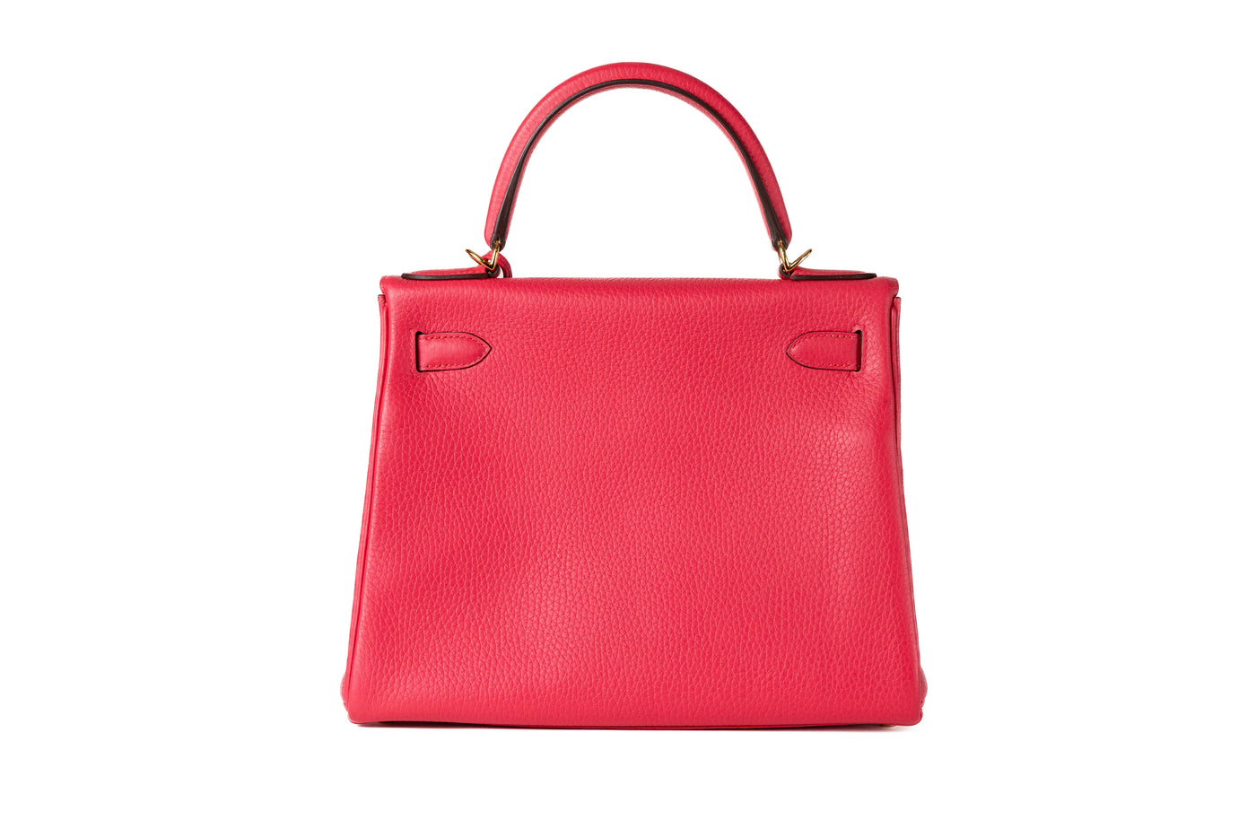 #D Hermes 28cm Rose Extreme Clemence Kelly w/ Gold Hardware