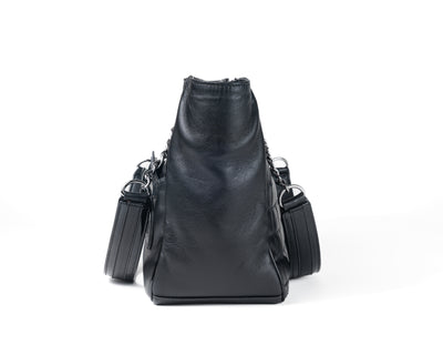 Chanel Black Lambskin Camellia Mini Shopper Tote with Silver Hardware