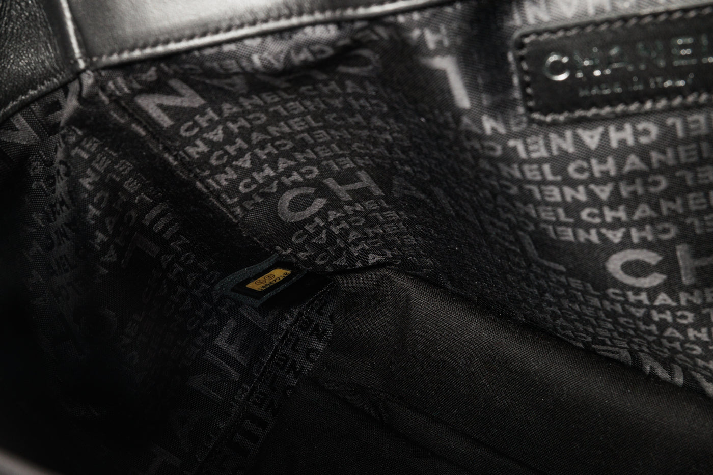 Chanel Black Lambskin Camellia Mini Shopper Tote with Silver Hardware