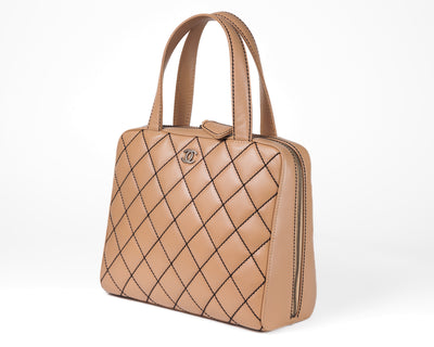 Chanel Neutrals Surpique Wild Stitch CC Bowler Bag