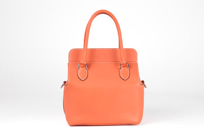 Hermès 20 cm Orange Mango Evercolor Toolbox Bag with Palladium Hardware