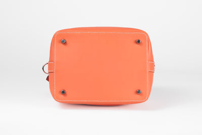 Hermes 20cm Mango Evercolor Toolbox Bag w/ Palladium Hardware
