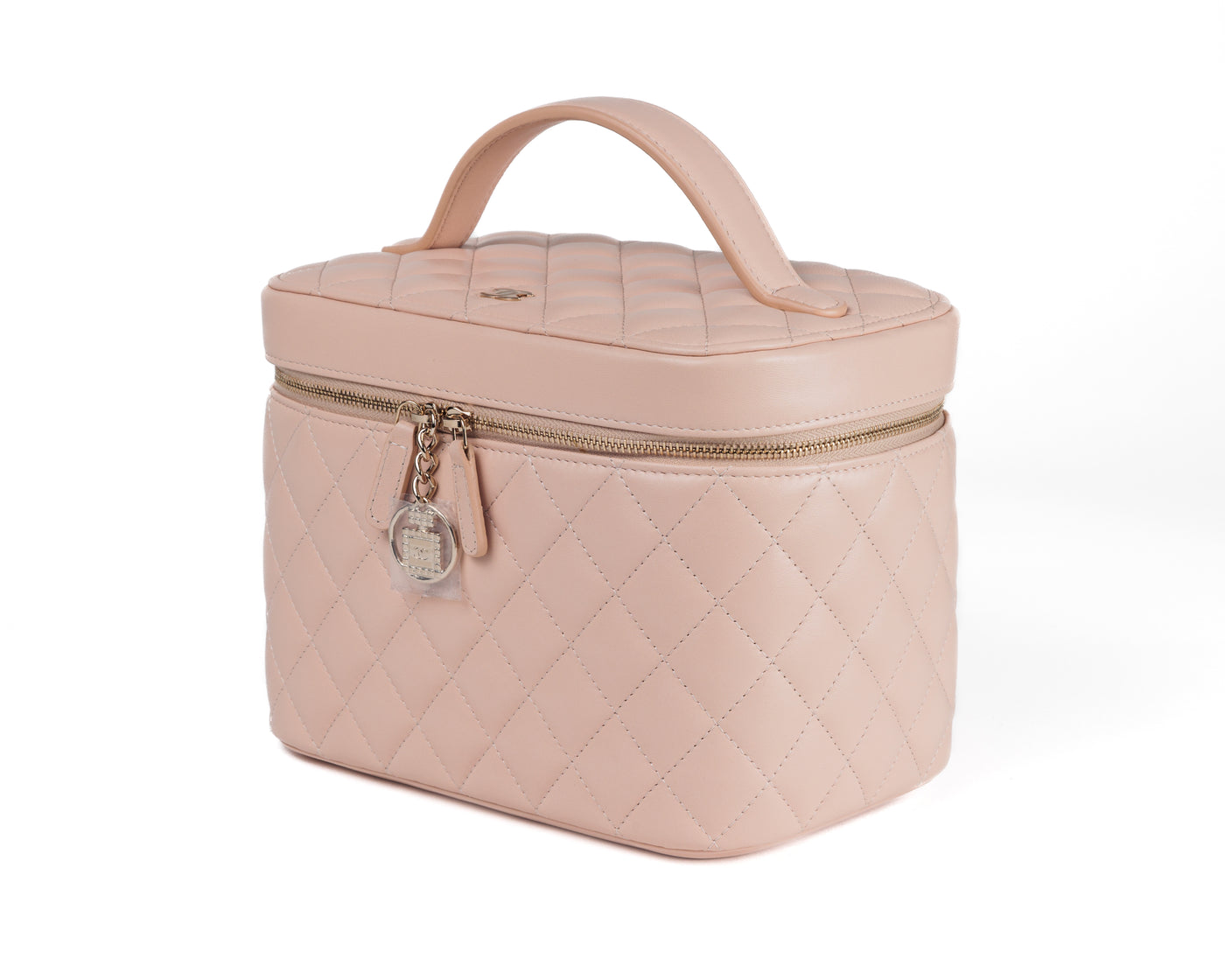 Chanel Blush Pink Lambskin Vanity Case with Gold Hardware