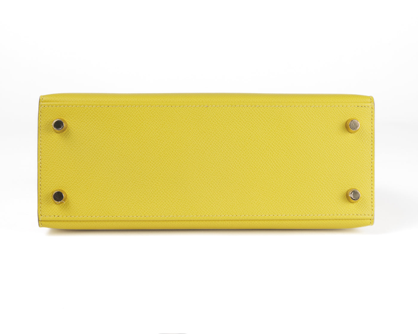 Hermes 25cm Lime Yellow Epsom Sellier Kelly w/ Gold Hardware