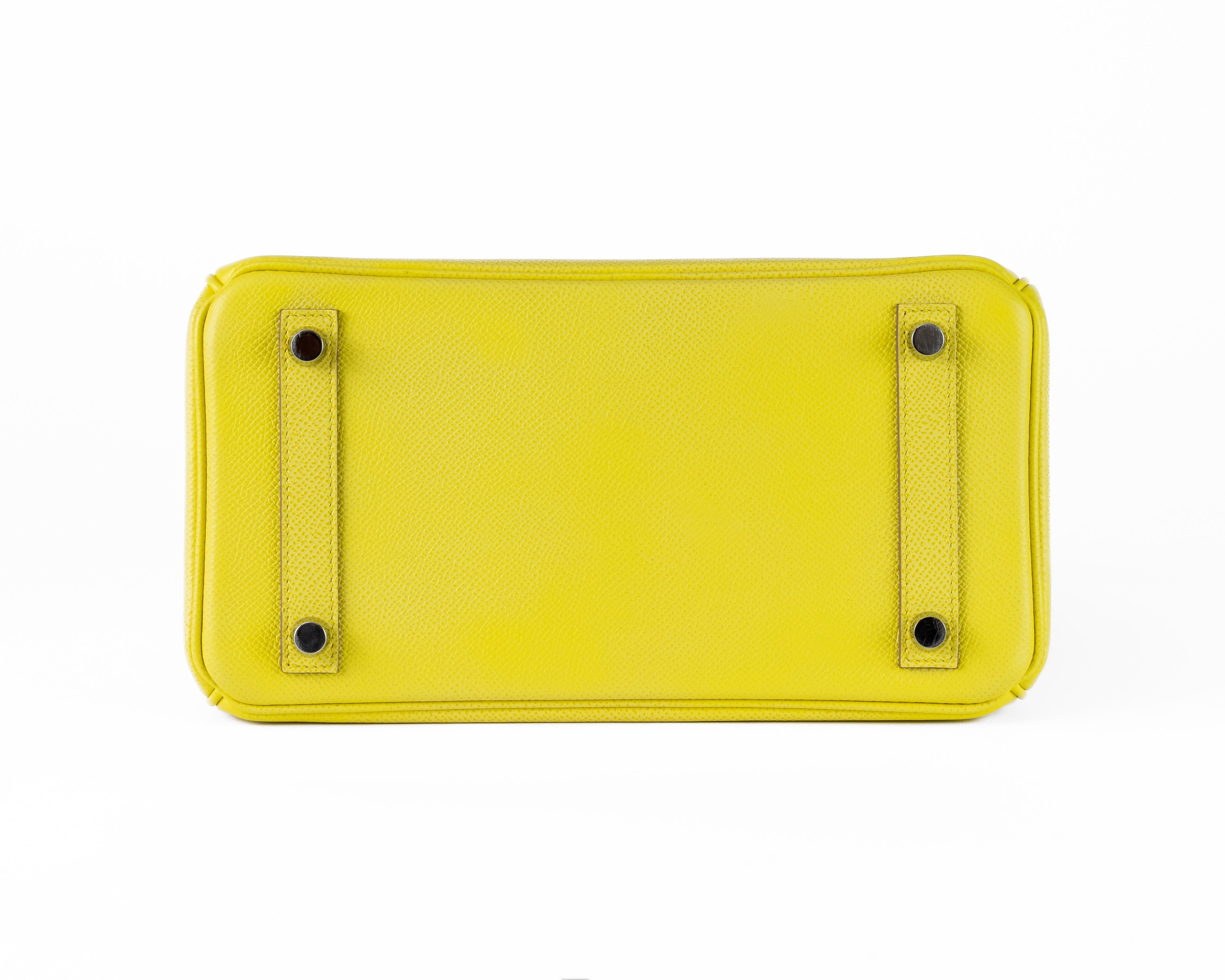 Hermes 25cm Soufre Epsom Birkin w/ Palladium Hardware