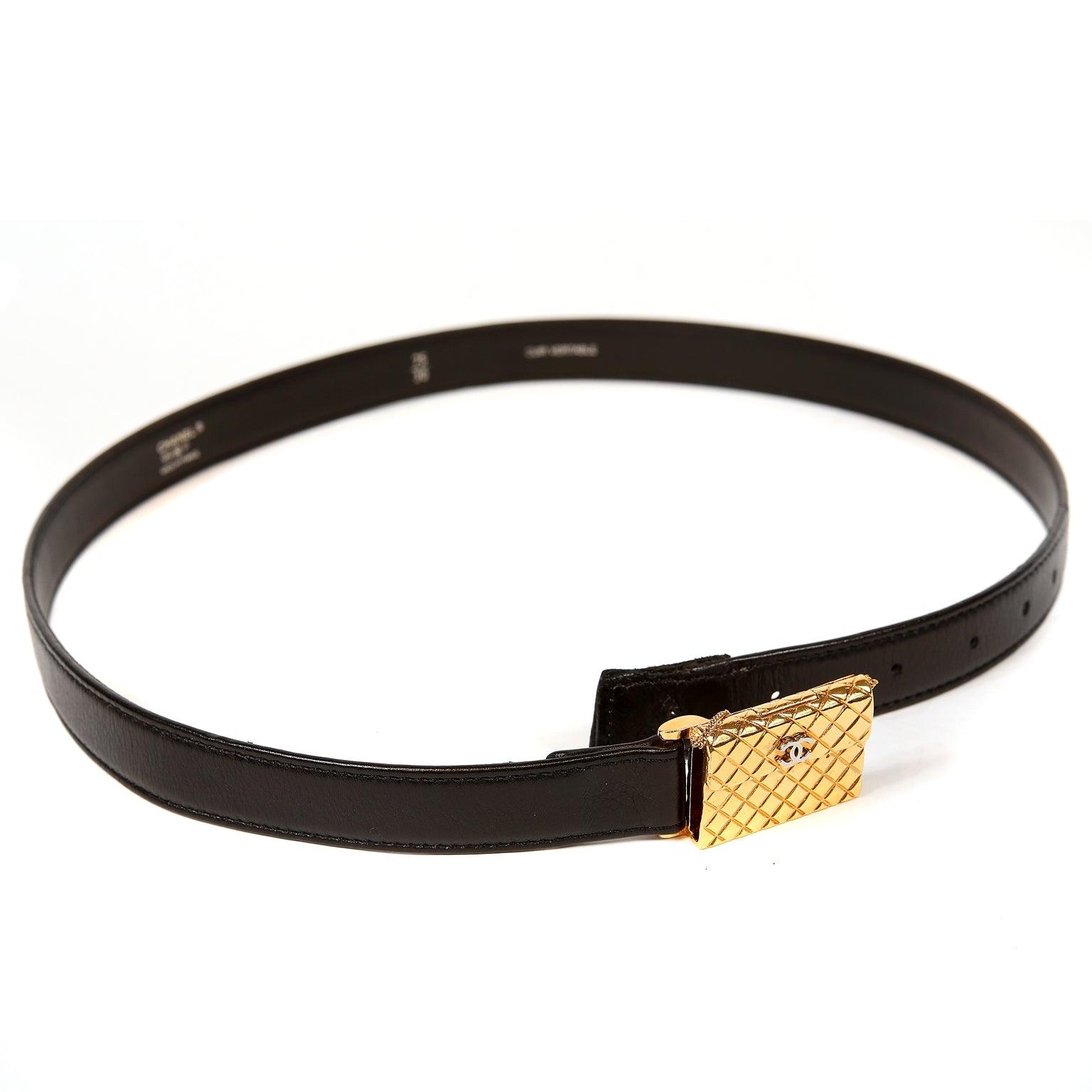 Chanel Black Quilted Leather CC Belt Size 90/36 | Yoogi's Closet