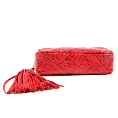 Chanel Braise Red Lizard Clutch - Only Authentics
