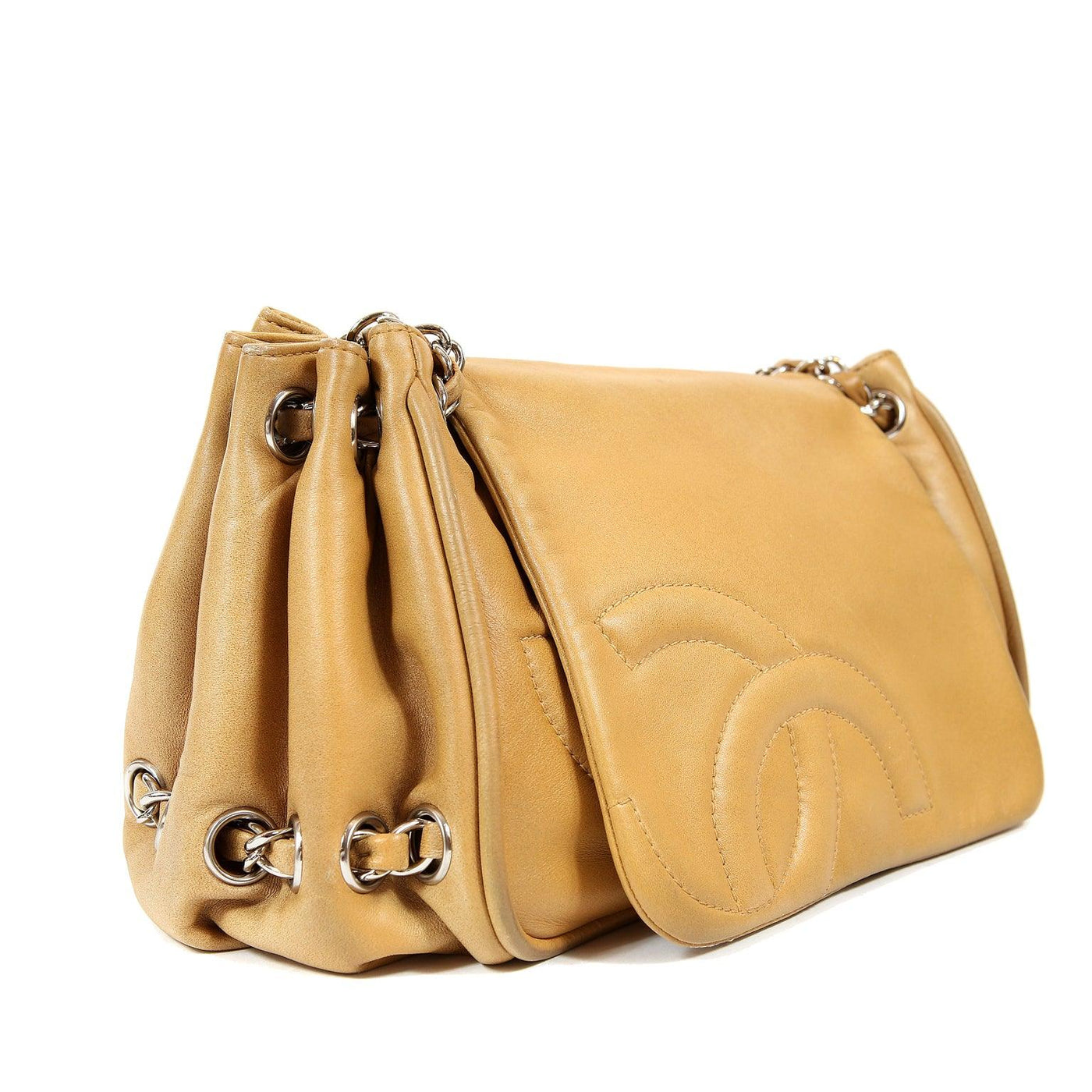 Chanel Beige Leather Accordion Flap Bag – Only Authentics