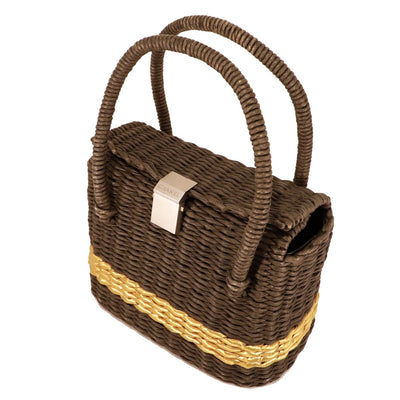 Chanel Black and Gold Wicker Basket Bag - Only Authentics