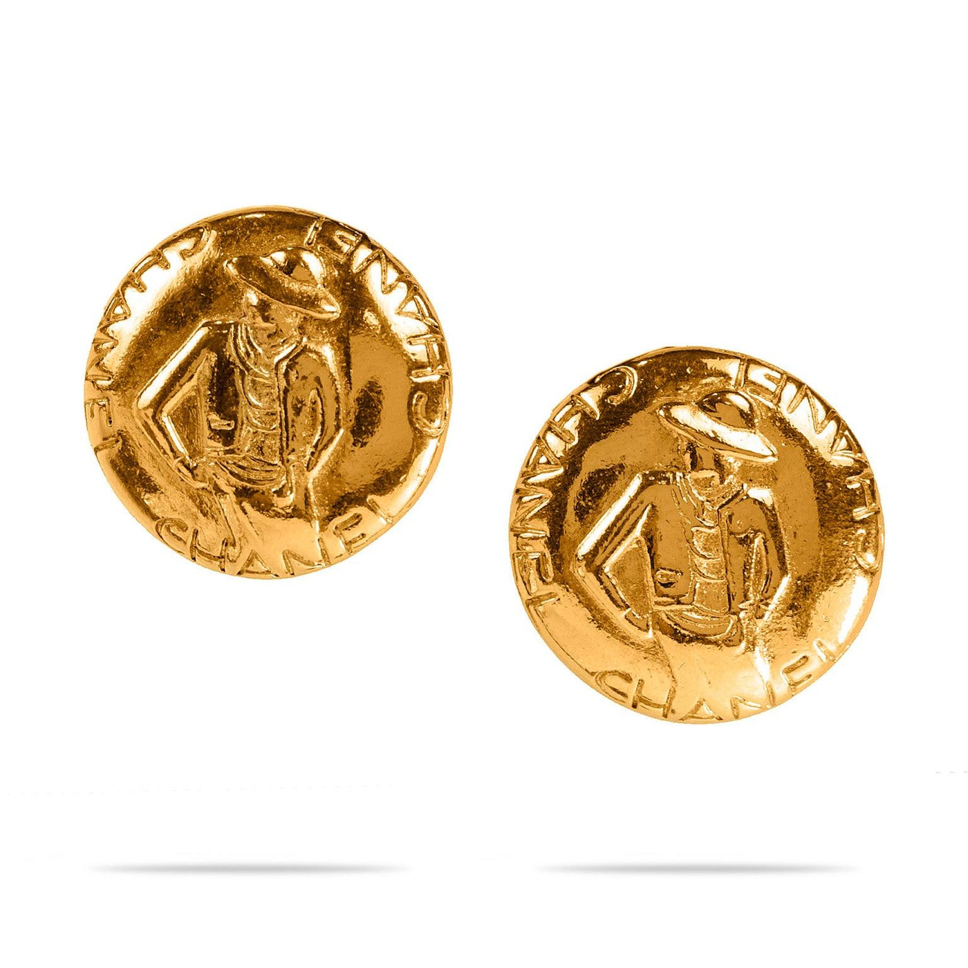 Chanel Gold Coco Vintage Button Earrings - Only Authentics