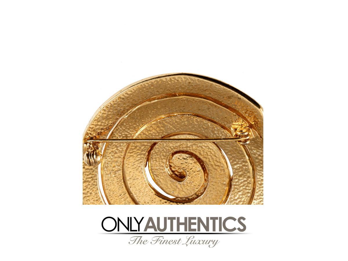 Chanel Gold CC Spiral Pin - Only Authentics