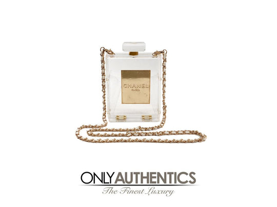 ChanelClearBottlePursewGoldWhi