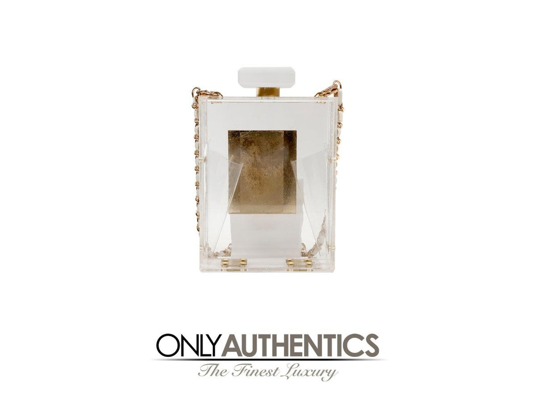 ChanelClearBottlePursewGoldWhi