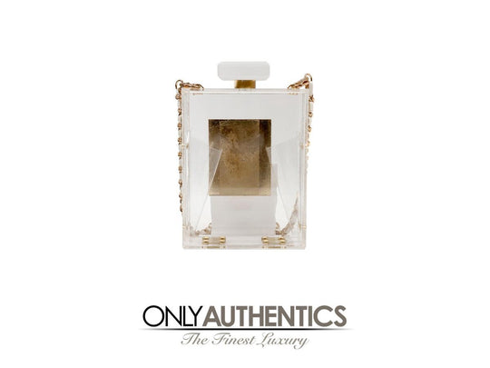 ChanelClearBottlePursewGoldWhi