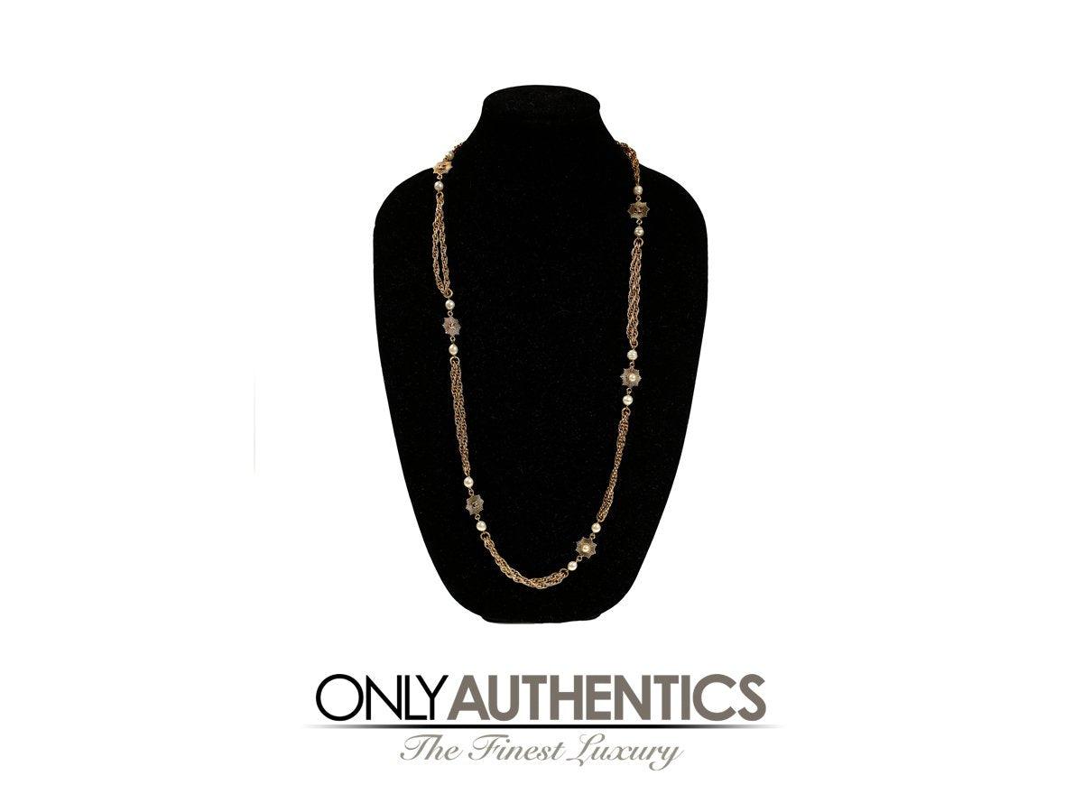 Chanel Gold and Pearl Double Strand Necklace - Only Authentics