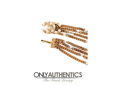 Chanel Gold Multi Layered Chain and Pearl Necklace - Only Authentics