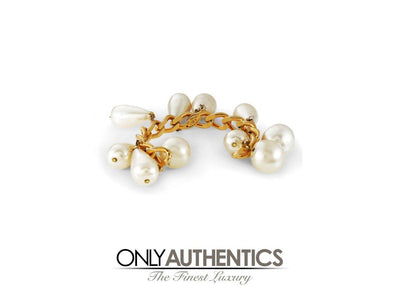 Chanel Gold Pearl Drop Cuff - Only Authentics