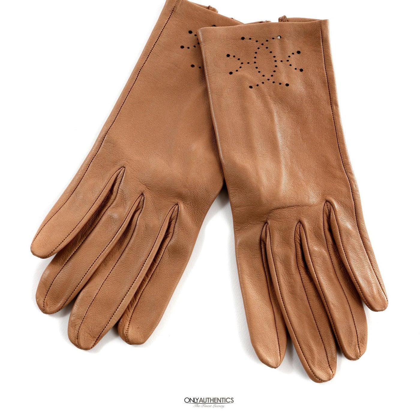 Hermès Gold Leather Eclipse Gloves size 6.5 - Only Authentics