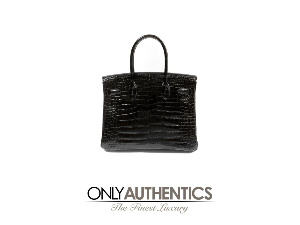Hermès 30cm Black Crocodile Diamond Encrusted Birkin Bag – Only Authentics