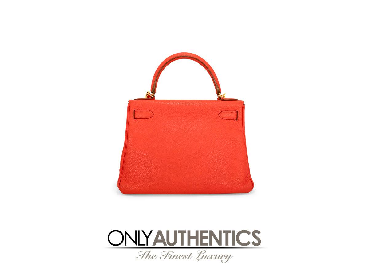 Hermès 28cm Rouge Casaque Togo Leather Kelly Bag - Only Authentics