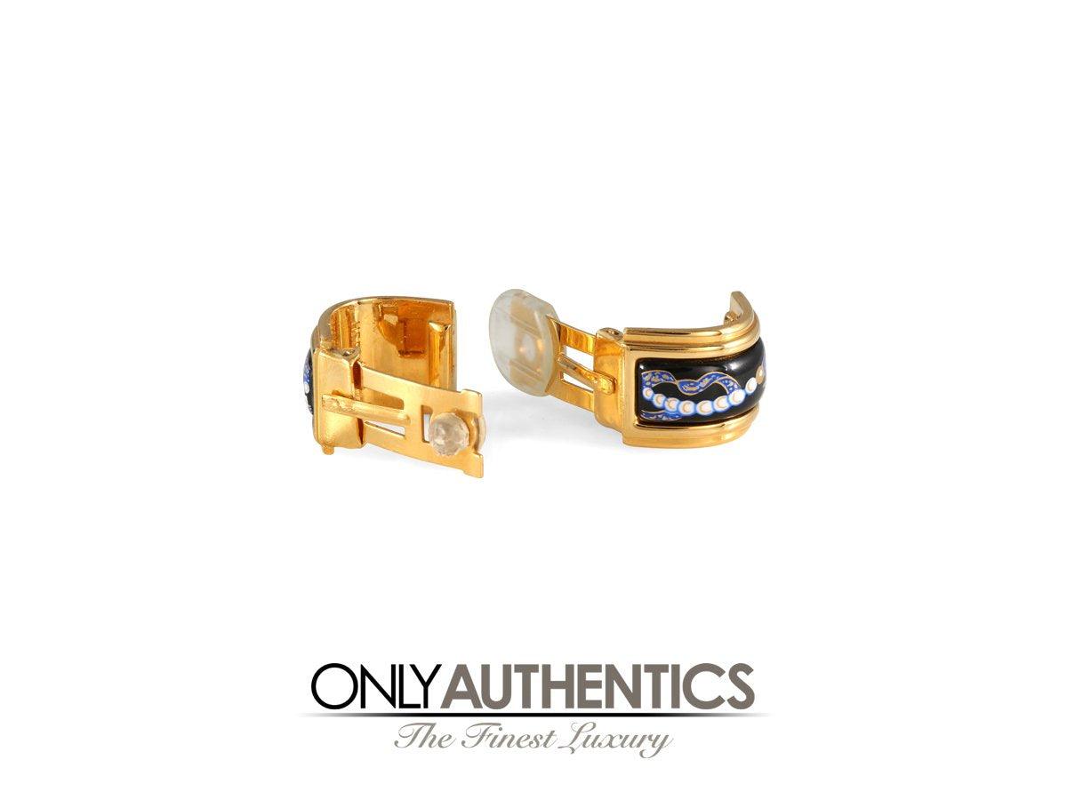 Hermès Black Enamel Earrings - Only Authentics