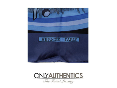 Hermès Blue Silk Alternateur Scarf - Only Authentics