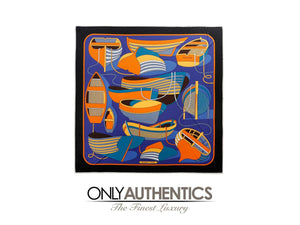 Hermès Blue Silk Thalassa Boats Scarf - Only Authentics