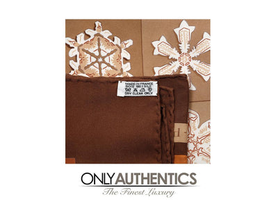 Hermès Brown Silk Feux de L’hiver Scarf - Only Authentics