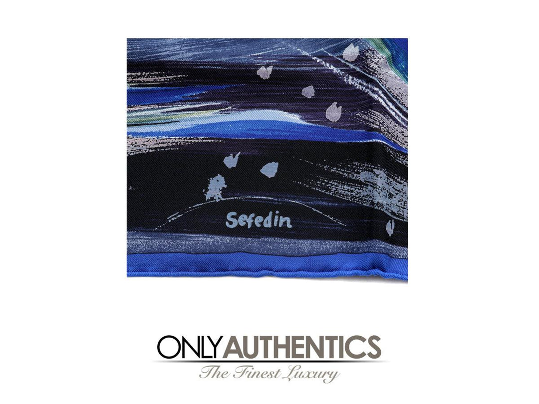 Hermès Blue Feux du Ciel Silk Scarf – Only Authentics