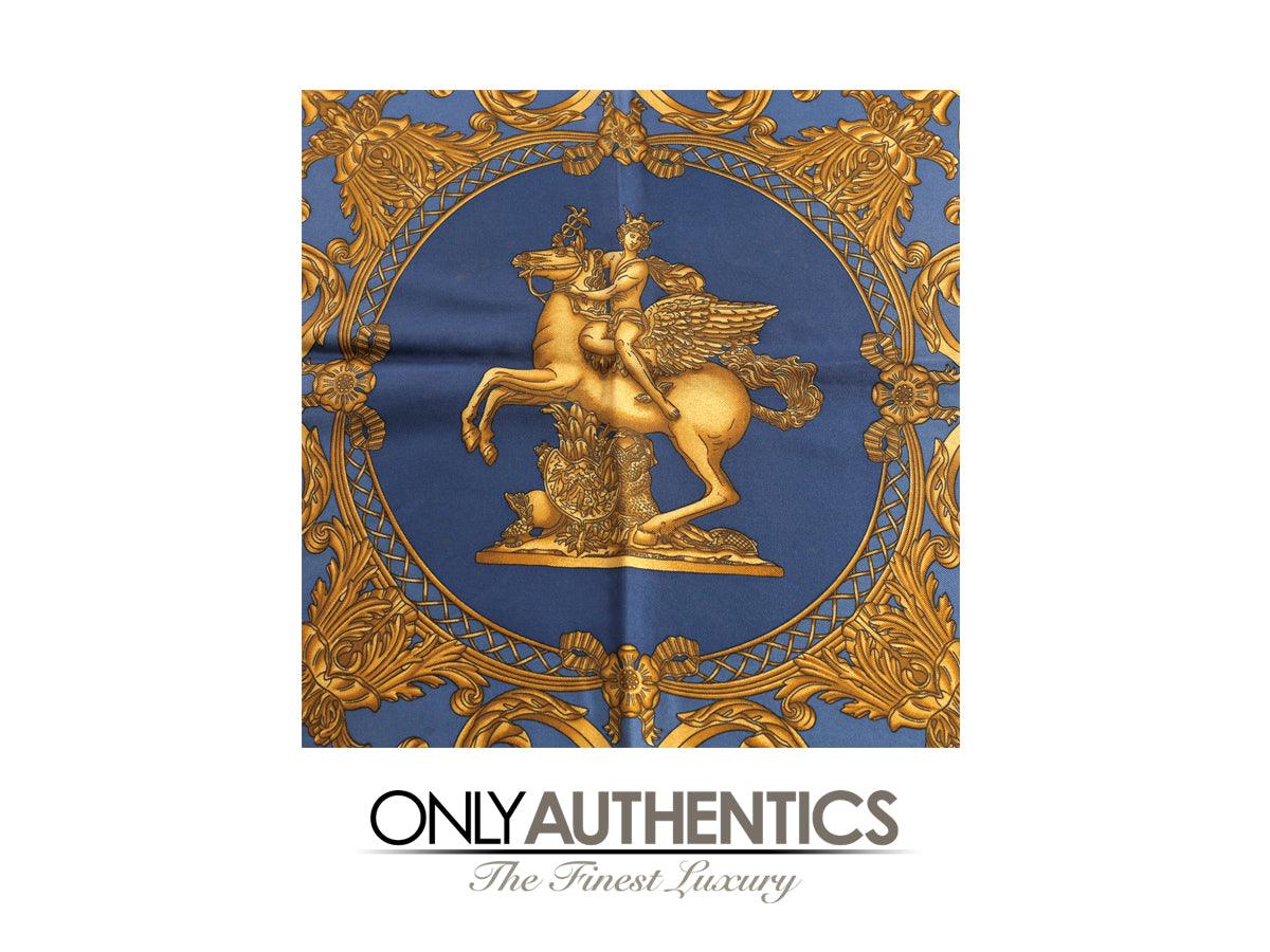 レビュー高評価の商品！ 90cm Tuileries Les Blue Hermès Silk Authentics Only – Scarf 小物