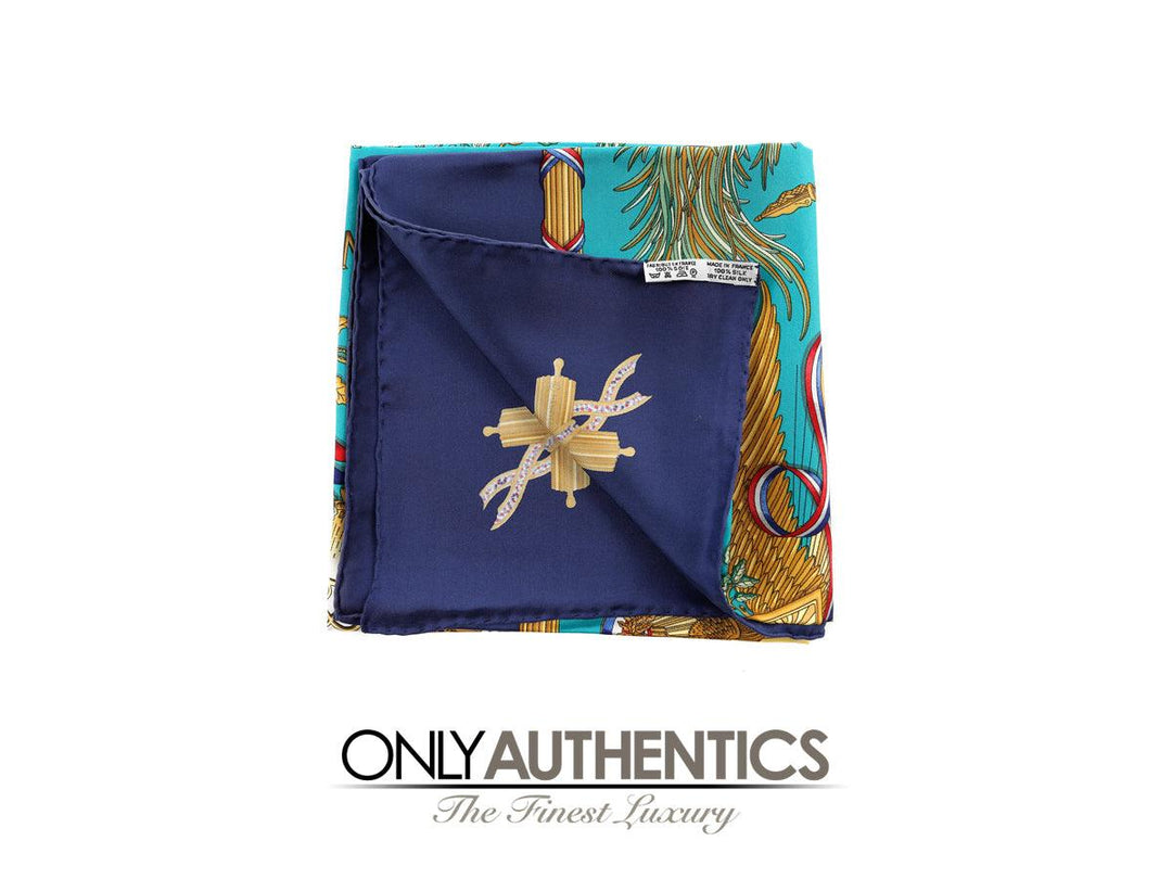 Hermès Turquoise Liberte Egalite Fraternite 90cm Silk Scarf