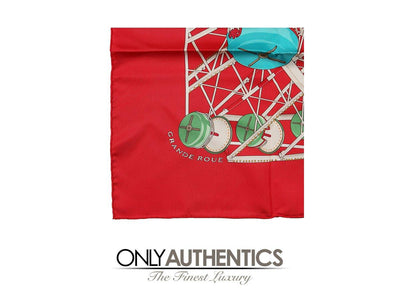 Hermès Red Grande Roue 90cm Silk Scarf - Only Authentics