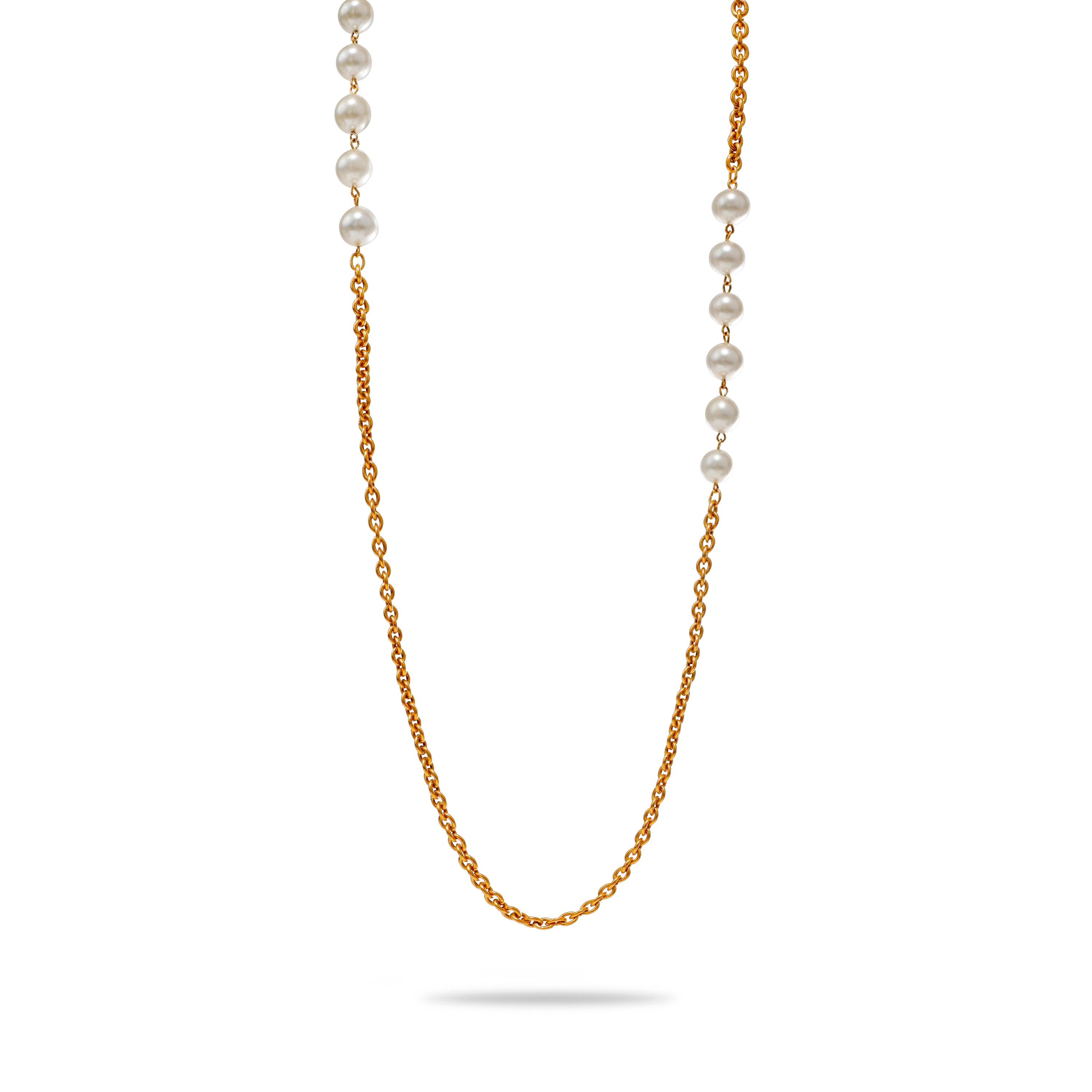 Chanel Pearl Two Station Vintage Necklace - Only Authentics
