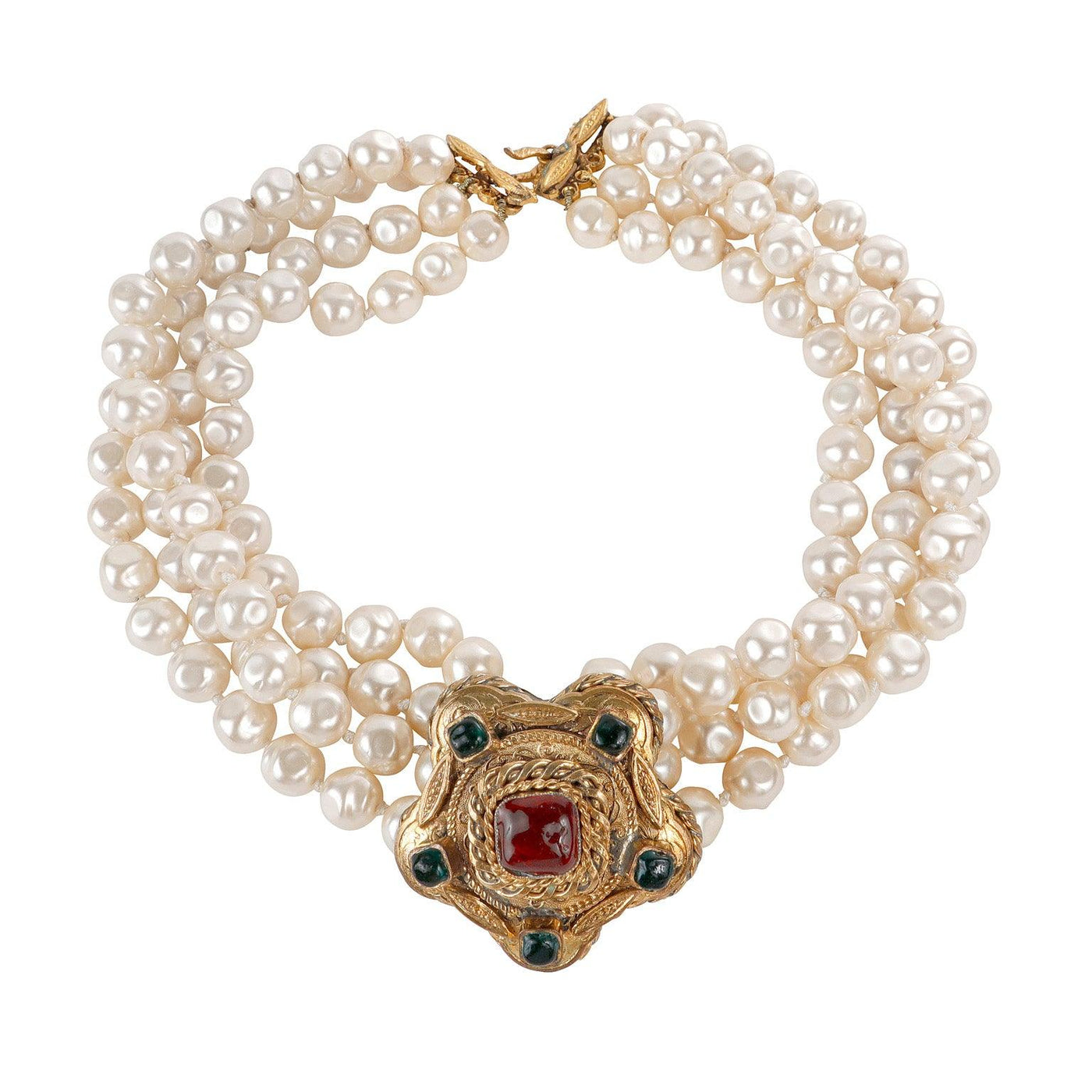 Chanel Pearl Multistrand Gripoix Vintage Choker - Only Authentics