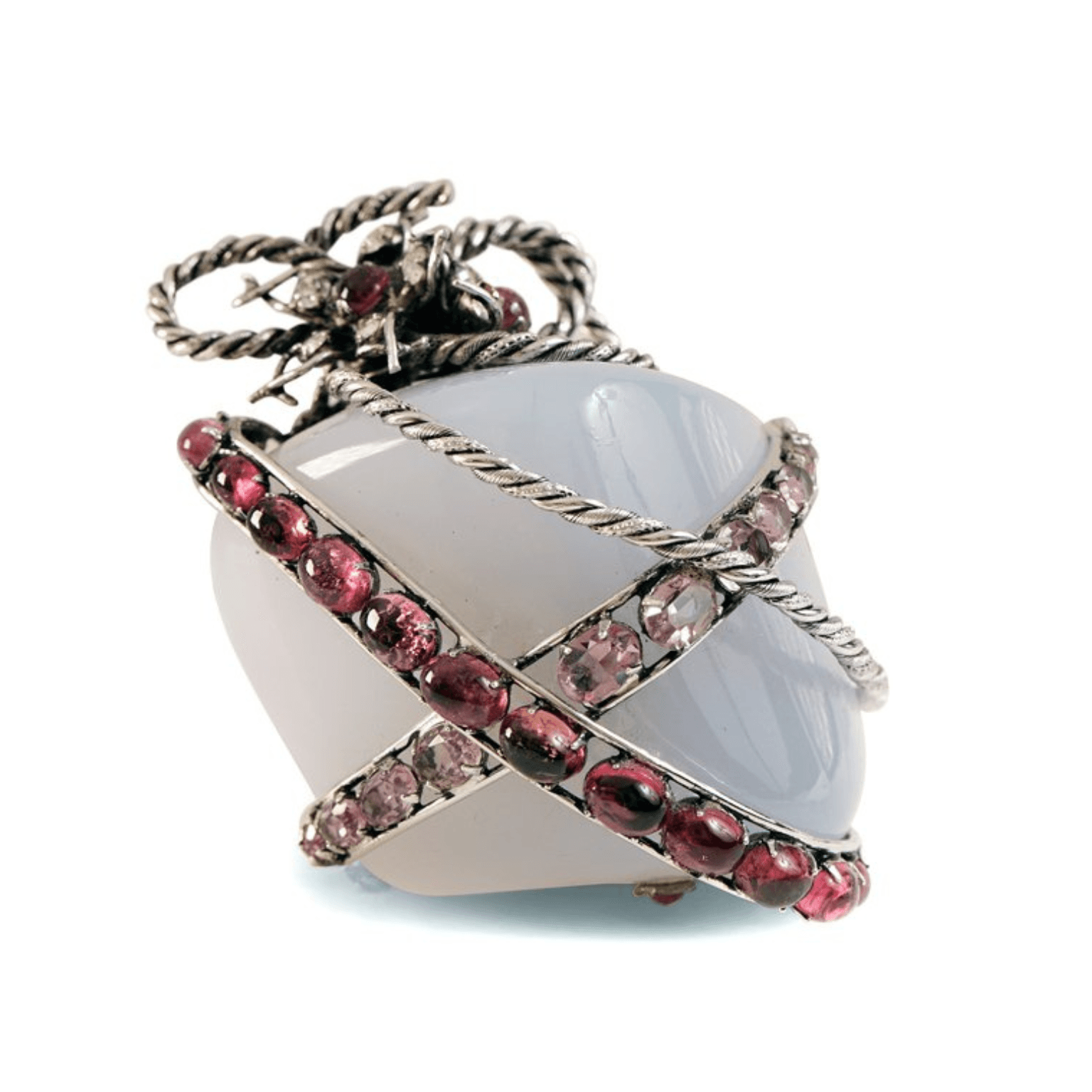 Iradj Moini Chalcedony and Amethyst Brooch - Only Authentics