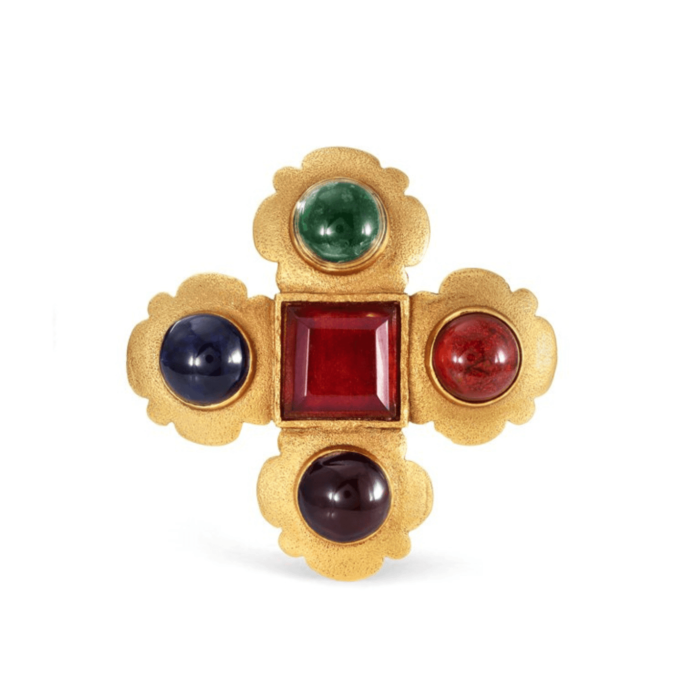Chanel Multi Color Cabochon Gripoix Brooch - Only Authentics