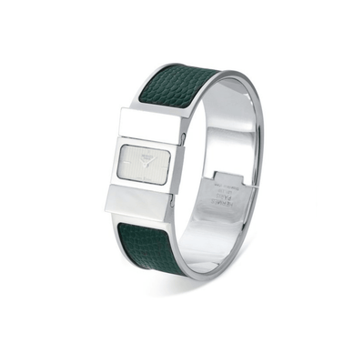 Hermès Green Lizard Loquet Watch - Only Authentics