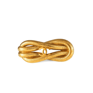 Chanel Gold Knotted Snake Chain Brooch - Only Authentics