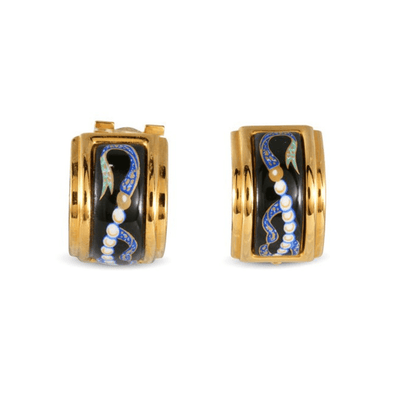Hermès Black Enamel Earrings - Only Authentics