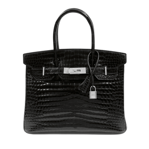 Hermès 30cm Black Crocodile Diamond Encrusted Birkin Bag - Only Authentics