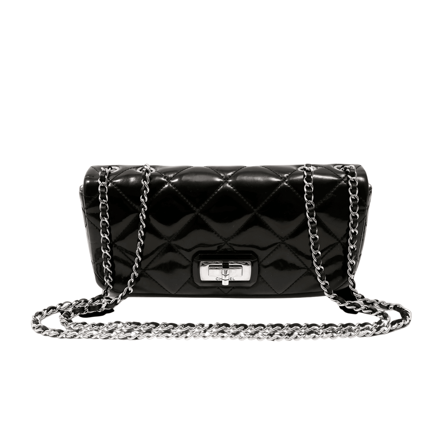 C.h.a.n.e.l Classic Black Patent Leather Medium Double Flap Bag SHW,  Luxury, Bags & Wallets on Carousell