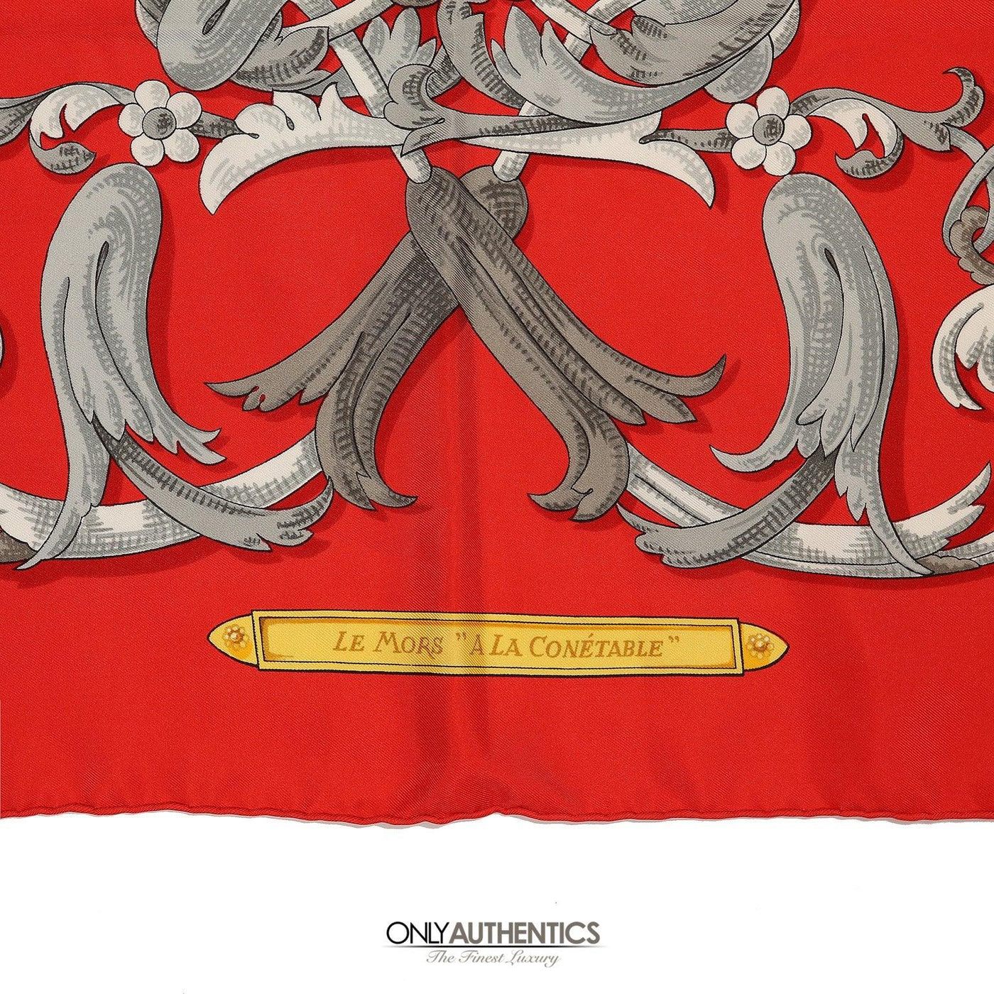 Hermès Red Le Mors a la Conetable 90cm Silk Scarf - Only Authentics