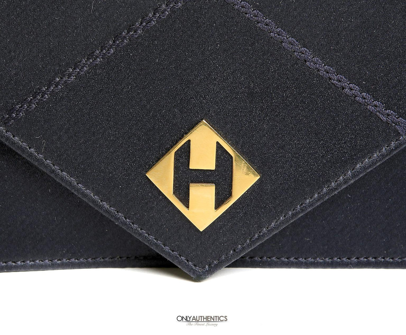 Hermès Navy Blue Satin Evening Bag - Only Authentics