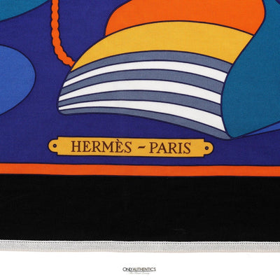 Hermès Blue Silk Thalassa Boats Scarf - Only Authentics