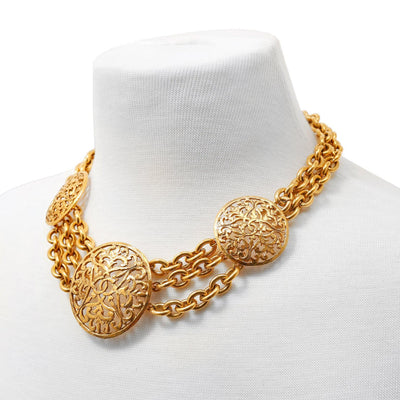 Chanel Gold CC Discs Multi Chain Choker - Only Authentics