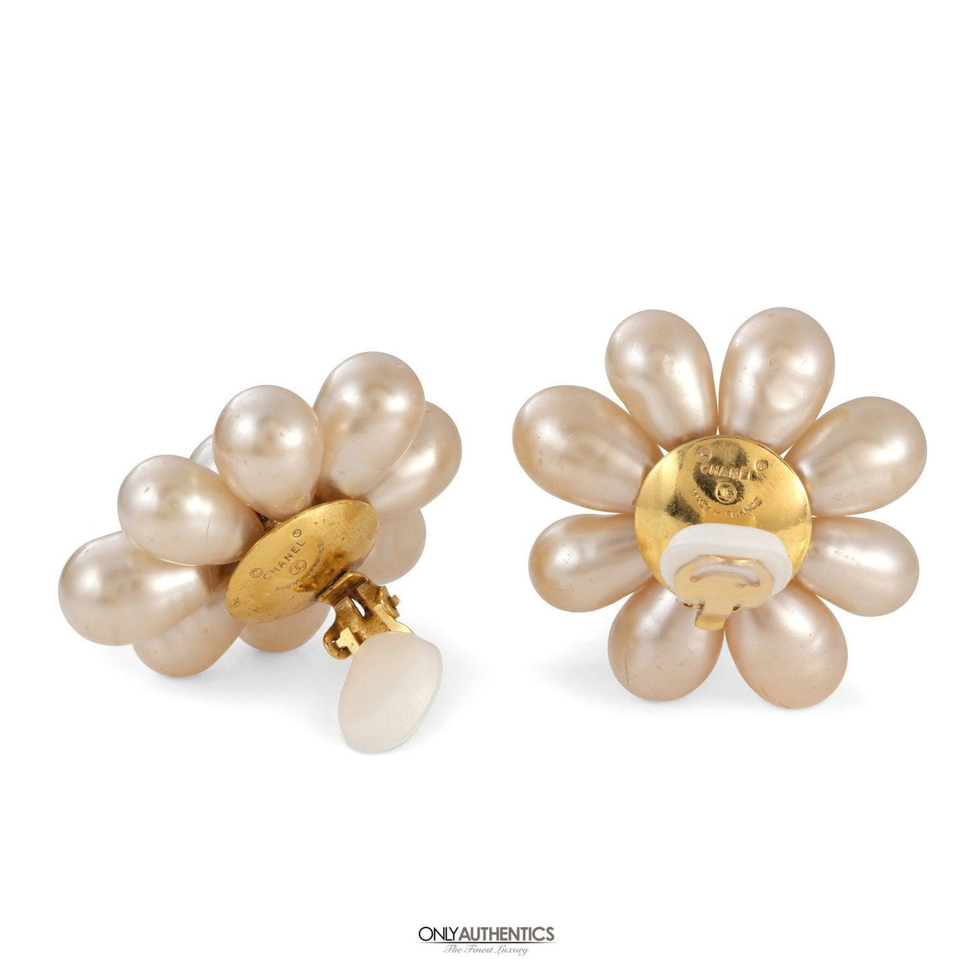 Chanel Pearl Flower Earrings - Only Authentics