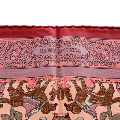 Hermès Pink Silk Early America Scarf - Only Authentics