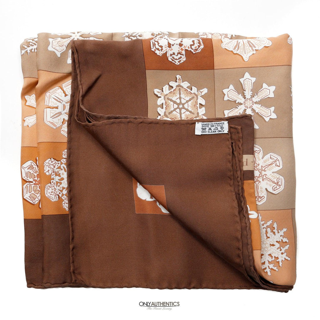 Hermès Brown Silk Feux de L'hiver Scarf – Only Authentics