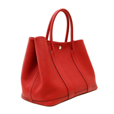 Hermes Red Garden Party Negonda Leather Bag - Only Authentics