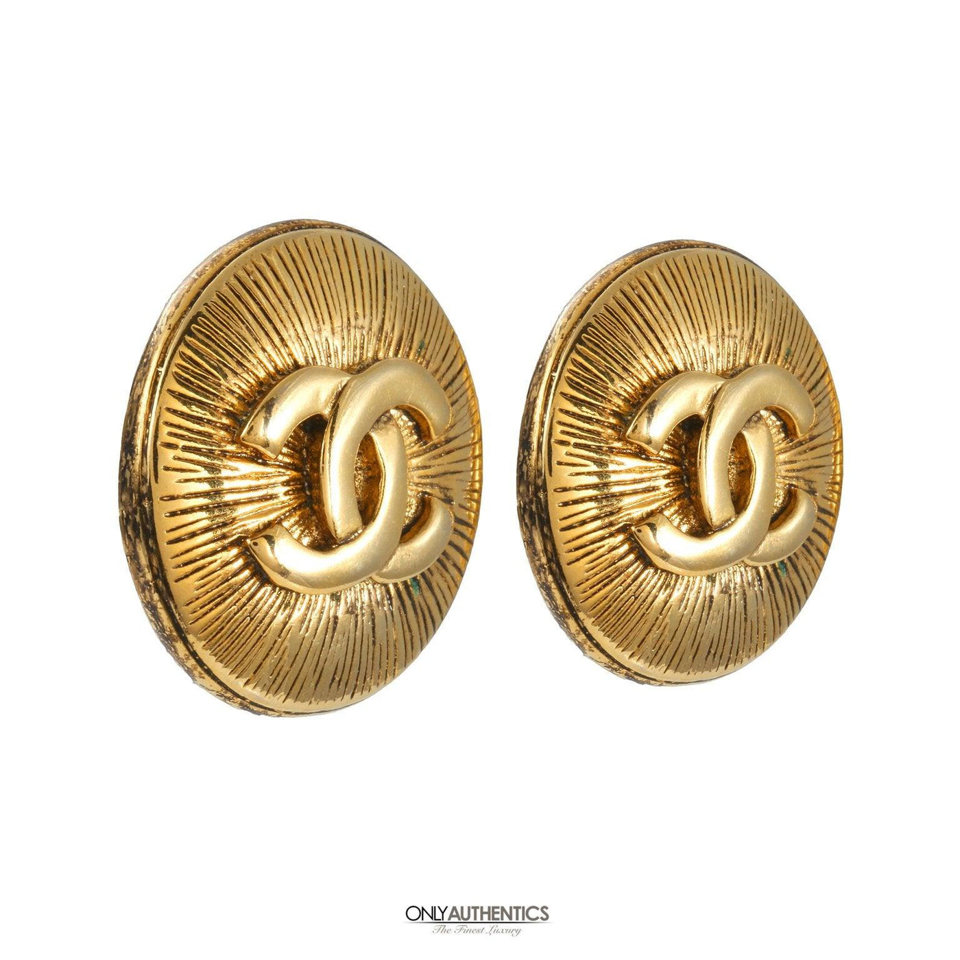 Chanel Gold CC Starburst Earrings - Only Authentics